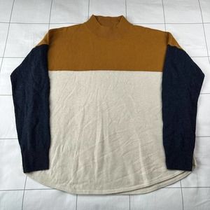 Madewell Colorblock Sweater in Mustard, Cream, and Navy